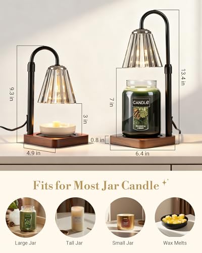 Black Candle Warmer Lamp with Timer