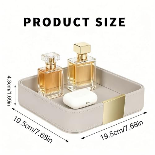Leather Tray Desktop Storage