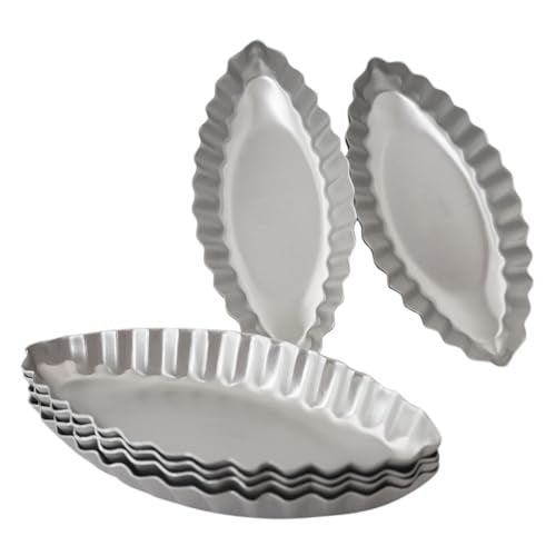 Aluminum Boat Tart Pan Fluted Oval Baking Mold (10 Count)