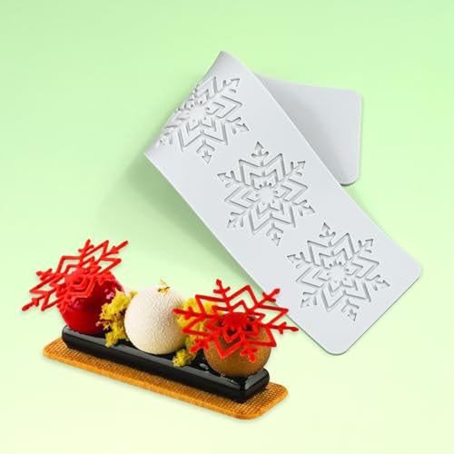 Silicone Mold 3D Hollow Out Lace Mold 3D Cake Christmas Snowflakes Silicone Mould Fondant Chocolate Stencil Border Bakeware Cake Decorating