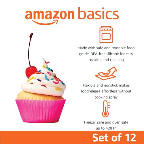 Reusable Non Stick Silicone Baking Cups (12 Count)