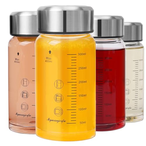 Glass Juice Bottles 4 Pack 12 oz (4 Count)