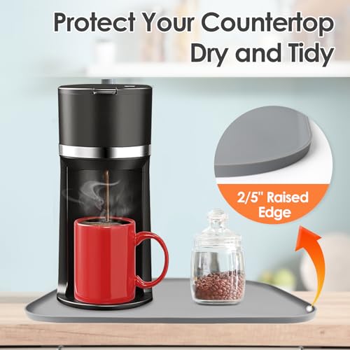 Silicone Coffee Maker Mat with Lip for Countertops