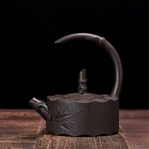 Handmade Cast Iron Teapot Iron Tea Set Gift for Adult Father Mother Family Black 1000ml