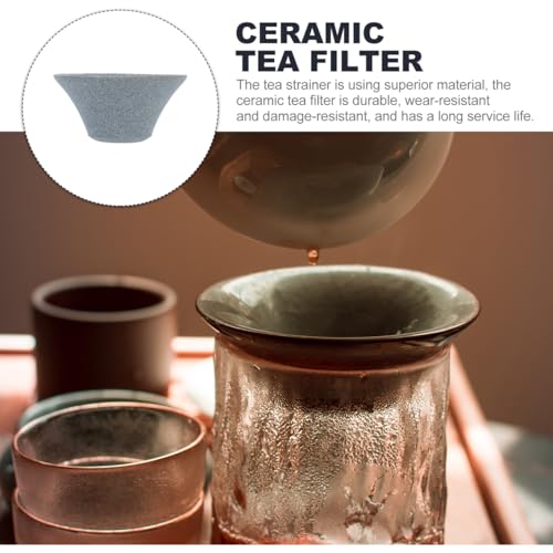 Ceramic Tea Filter Cup Reusable Tea Strainer for Loose Leaf Coffee Filter Ceramic Dripper with Fine Holes 4.33 X 4.33 X 2.16 in for Home and Restaurant Use