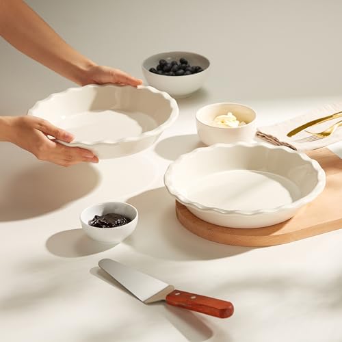 Pie Pan Ceramic Reusable Round Pie Dish (2 Count)