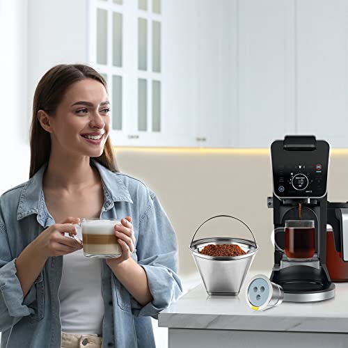 Stainless Steel Reusable Coffee Filter Compatible with Coffee Maker (2 Count)