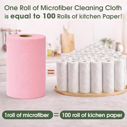 Microfiber Cleaning Cloth Roll (100 Count)