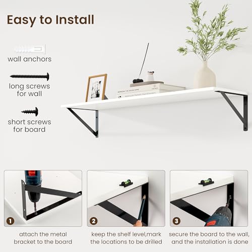 Deep Floating Shelves for Wall (2 Count)
