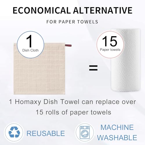 100% Cotton Terry Kitchen Dish Cloths (6 Count)
