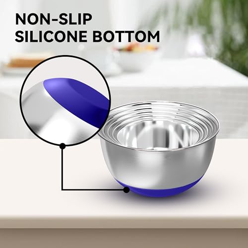 Stainless Steel Mixing Bowls with Lids (5 Count)