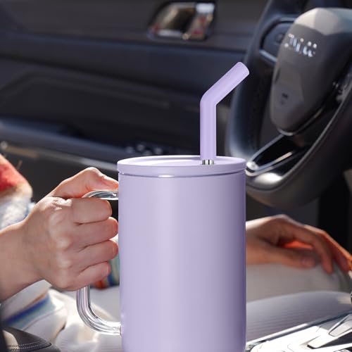 6PCS Stainless Steel Straws with Silicone Tip Fit for Stanley Cup (6 Count)
