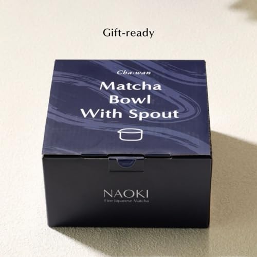 Traditional Ceramic Chawan Matcha Tea Bowl with Pour Spout Set