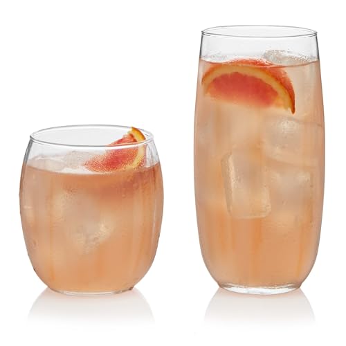 Samba Rocks and Tumbler Glass Cups Set of 16