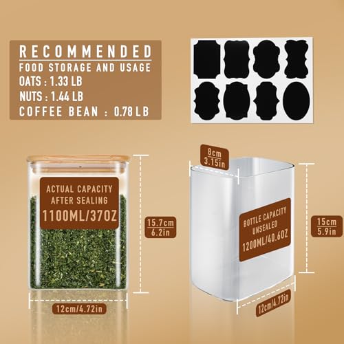 37oz 1.2Qt Rectangle Glass Storage Containers with Lids 6 (6 Count)