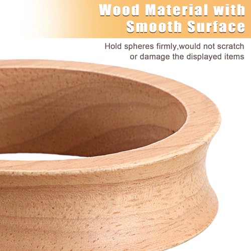 Pack of 3 Wooden Sphere Holder Display Stand for Crystal Sport Ball
