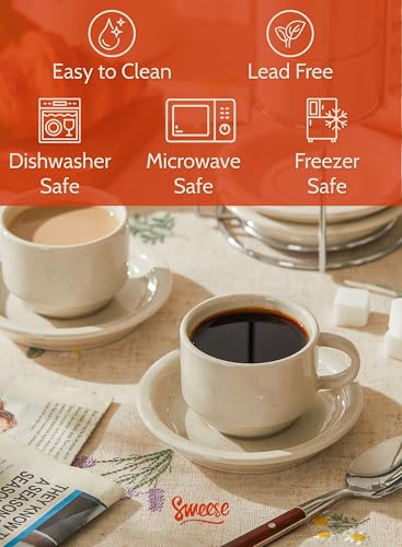 Porcelain Espresso Cups Set (2.5 Count)