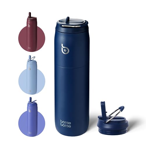 Stainless Steel Water Bottle 32 oz indigo blue