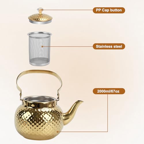 2L Hammered Tea Kettle Stovetop