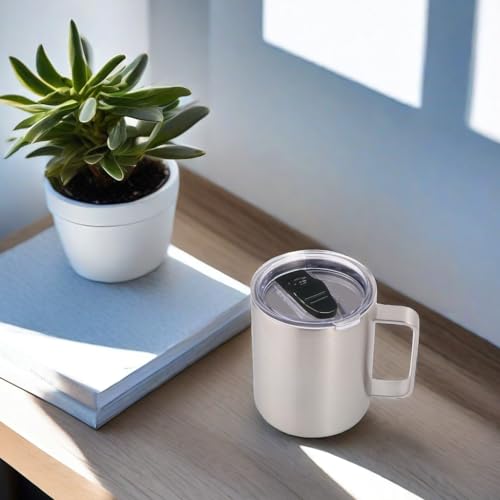14oz Insulated Stainless Steel Coffee Mug with Lid Bulk 2 Pack (2 Count)