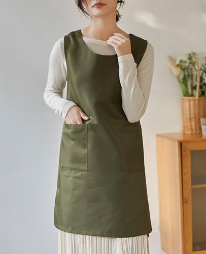 Unisex Cobbler Apron with 3 Deep Pockets Smock Vest Apron