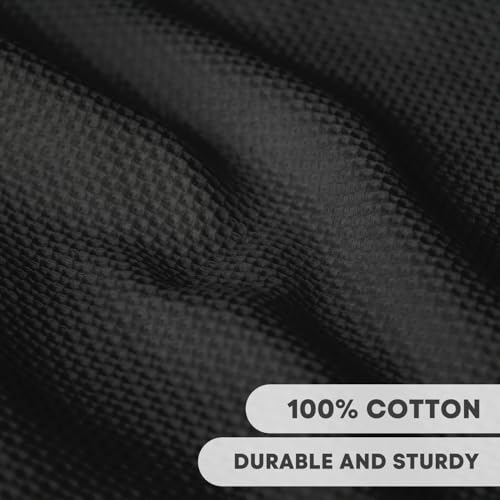100% Cotton Black Waffle Weave Kitchen Dish Cloths (6 Count)