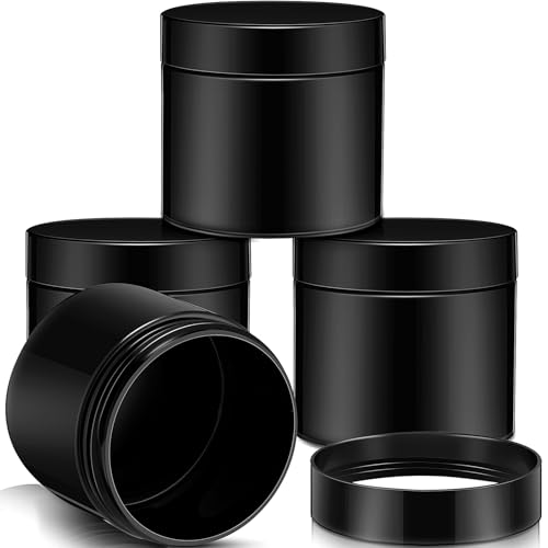 4 Pcs Plastic Jars Wide Mouth with Lids (4 Count)
