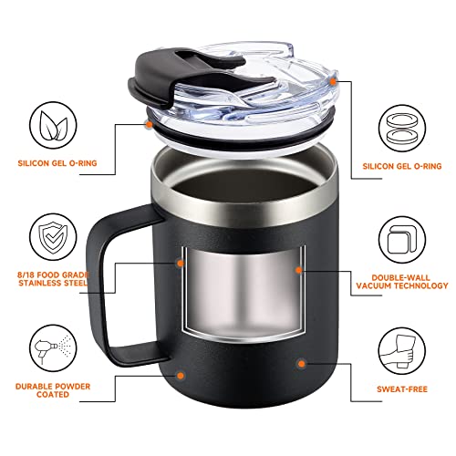 12oz Insulated Travel Coffee Mug with Handle