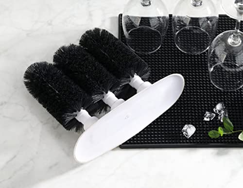 Triple Brush Bar Glass Washer with 3 Brushes and Suction Base