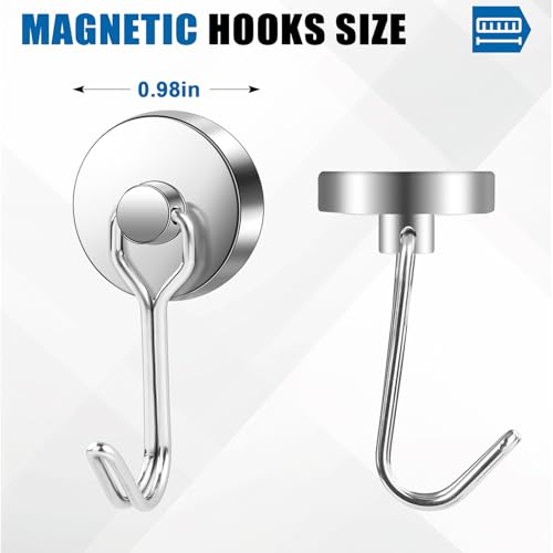 Magnetic Hooks Magnet Hook for Cruise Cabins Fridge 80LBS 6Pack (6 Count)
