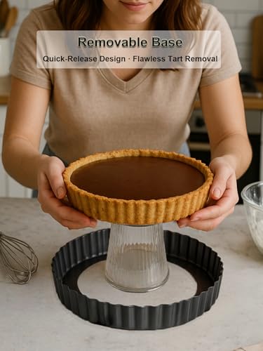 9.45*2.2 Inch Quiche Pans 2 Pack. Removable Bottom
