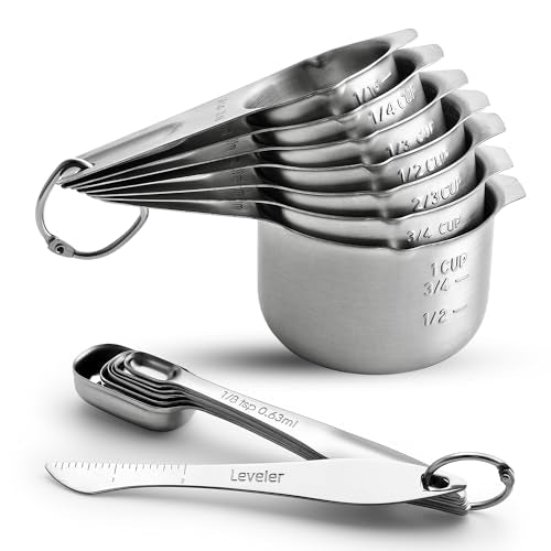 Stainless Steel Measuring Cups and Spoons Set of 14 w (14 Count)