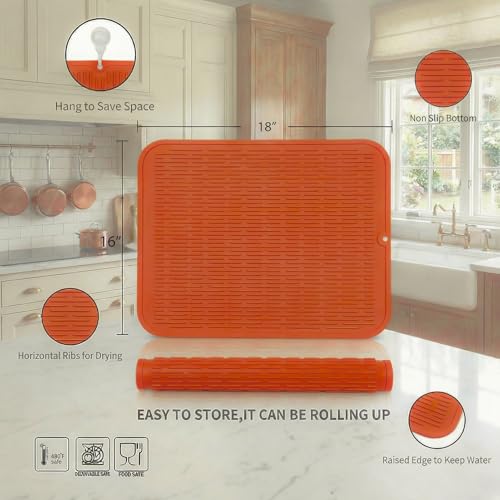 Silicone Dish Drying Mat for Multiple Usage