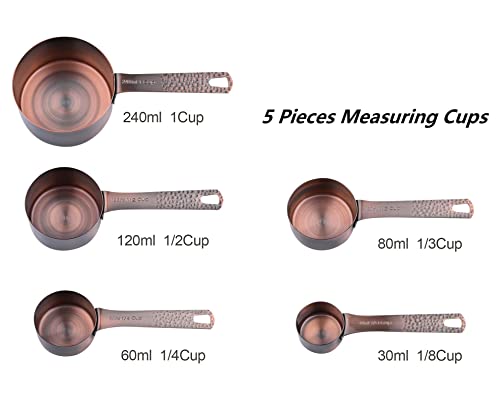 Copper Measuring Cups and Spoons Set 13 (13 Count)