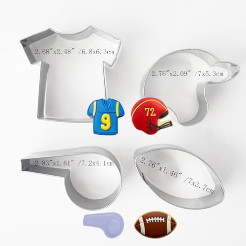 Football Cookie Cutter Set of 4 (4 Count)
