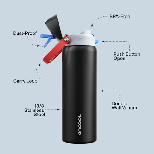 Insulated Water Bottle with Straw