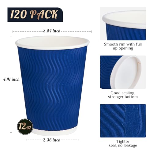 Disposable Paper Coffee Cups (120 Count)