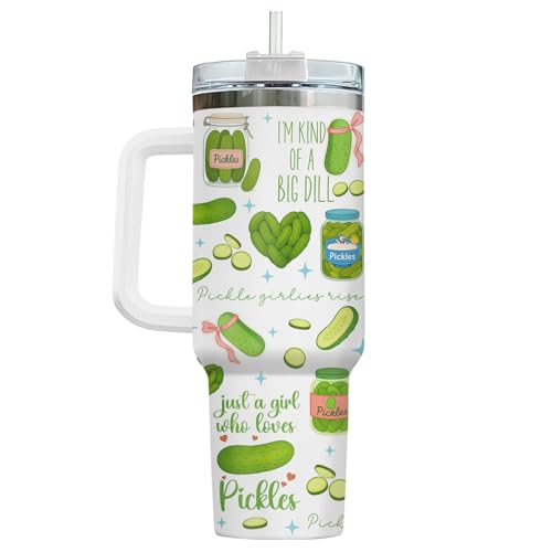 Funny Pickle Just Girl Who 40 oz Tumbler with Handle