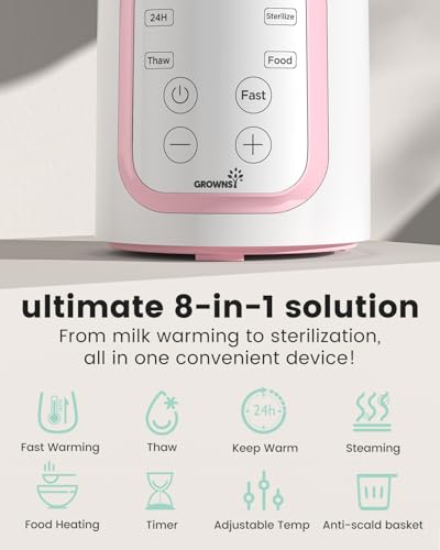 8-in-1 OG Fast Bottle Warmer with Timer, Pink