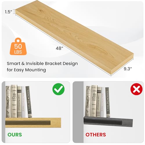 48 Inch Floating Shelves for Wall