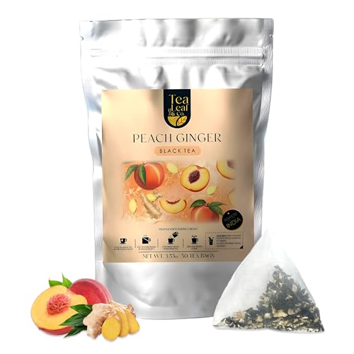Tealeaf & Co. Peach Ginger Tea Blended with Organic Spices (7.055 Ounce)