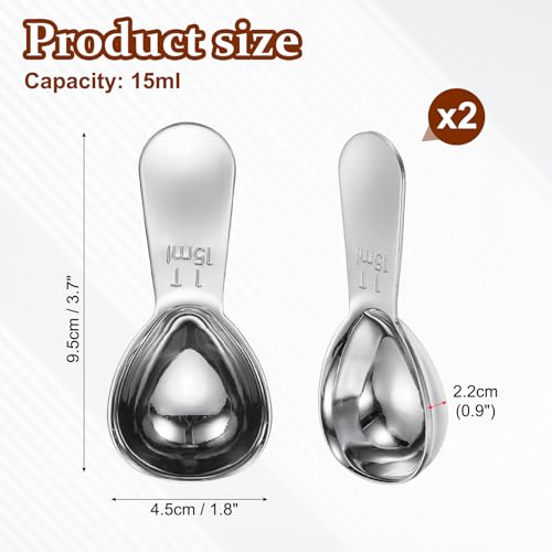 2Pcs Stainless Steel Coffee Scoop (2 Count)