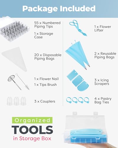 90 Piping Bags and Tips Set Frosting Piping Kit for Beginners & Pros