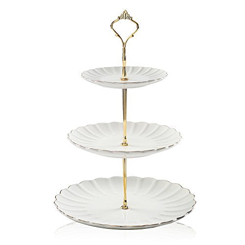Sweejar 3 Tier Ceramic Cake Stand Wedding