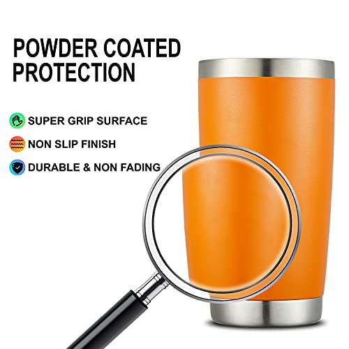 20oz Double Wall Vacuum Insulated Travel Mug Bulk Stainless Steel Tumbler with Lid and Straw Durable Powder Coated Insulated Coffee Cup for Cold & Hot Drinks (12 Count)