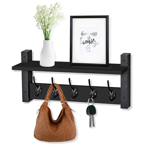 Coat Rack Wall Mount with Shelf