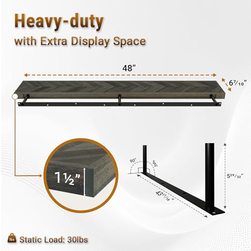 48'' Chevron Floating Shelves for Wall (2 Count)