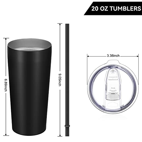 20oz Tumbler Bulk with Lid and Straw 12 Pack (12 Count)