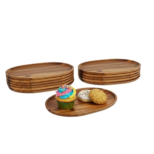 Woodard & Charles Acacia Wood Medium Oval Serving Tray (12 Count)