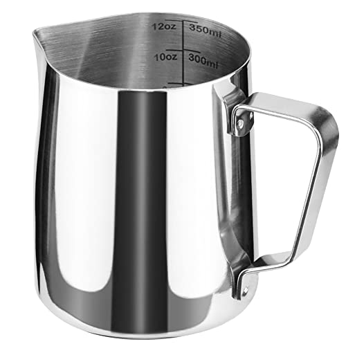 Stainless Steel Milk Frothing Pitcher Cappuccino Pitcher Pouring Jug Espresso Cup Creamer Cup for Latte Art